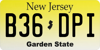 NJ license plate B36DPI