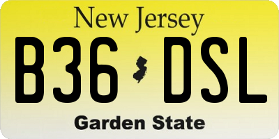 NJ license plate B36DSL