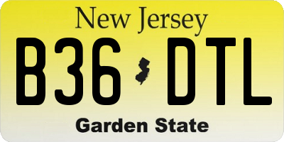 NJ license plate B36DTL