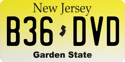 NJ license plate B36DVD