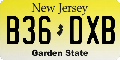 NJ license plate B36DXB