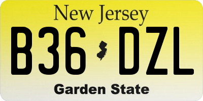 NJ license plate B36DZL