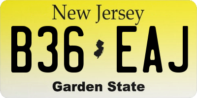 NJ license plate B36EAJ