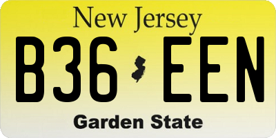NJ license plate B36EEN