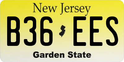 NJ license plate B36EES