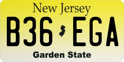 NJ license plate B36EGA