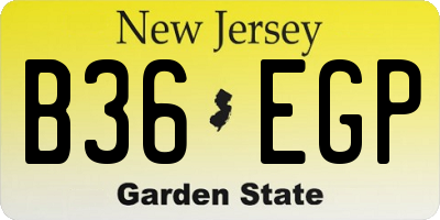 NJ license plate B36EGP