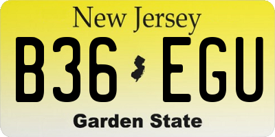 NJ license plate B36EGU