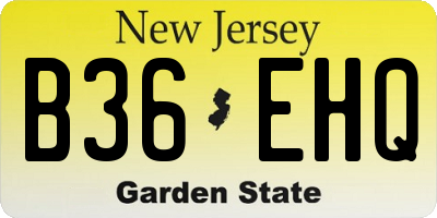 NJ license plate B36EHQ