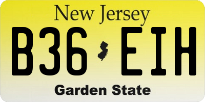 NJ license plate B36EIH