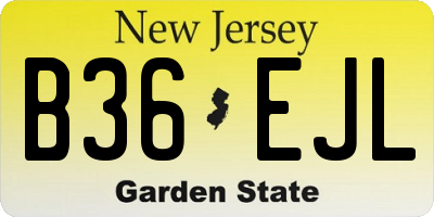 NJ license plate B36EJL