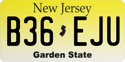 NJ license plate B36EJU