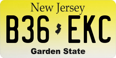 NJ license plate B36EKC