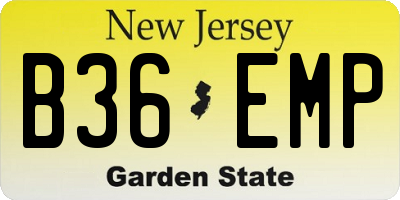 NJ license plate B36EMP
