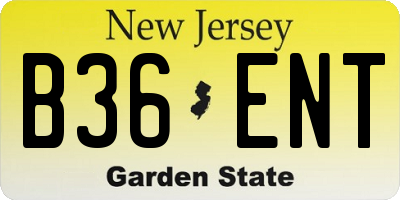 NJ license plate B36ENT