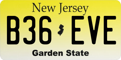 NJ license plate B36EVE