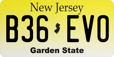NJ license plate B36EVO