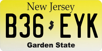 NJ license plate B36EYK