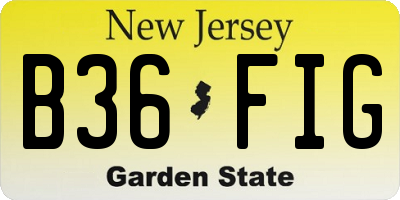 NJ license plate B36FIG