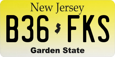 NJ license plate B36FKS