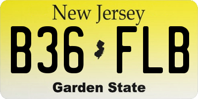 NJ license plate B36FLB