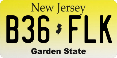 NJ license plate B36FLK