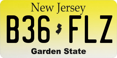 NJ license plate B36FLZ