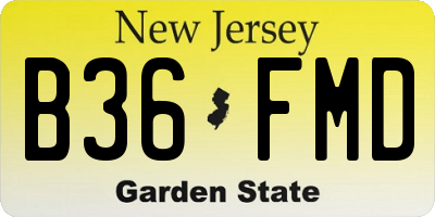 NJ license plate B36FMD