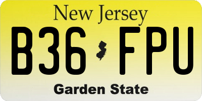 NJ license plate B36FPU