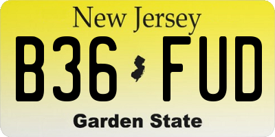 NJ license plate B36FUD
