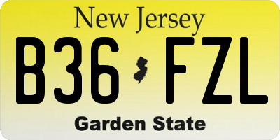 NJ license plate B36FZL