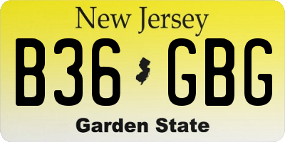NJ license plate B36GBG