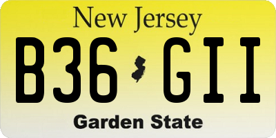 NJ license plate B36GII