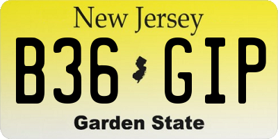 NJ license plate B36GIP
