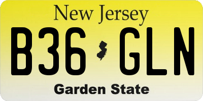 NJ license plate B36GLN