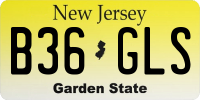NJ license plate B36GLS