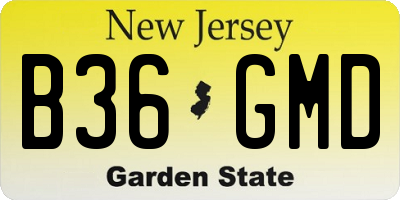 NJ license plate B36GMD