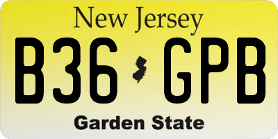 NJ license plate B36GPB