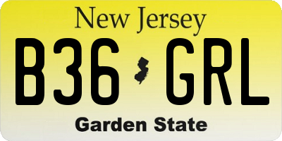 NJ license plate B36GRL
