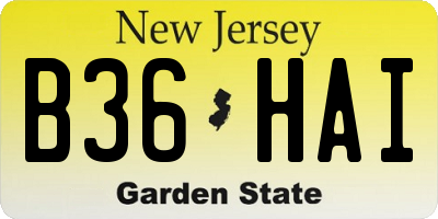 NJ license plate B36HAI