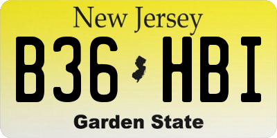 NJ license plate B36HBI