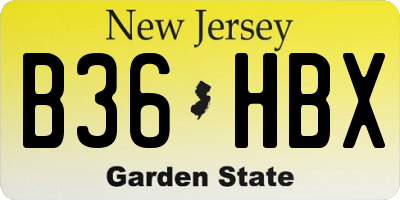 NJ license plate B36HBX