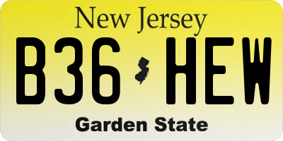 NJ license plate B36HEW