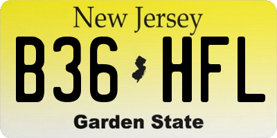 NJ license plate B36HFL