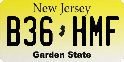 NJ license plate B36HMF