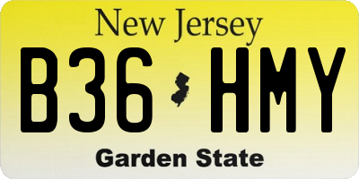 NJ license plate B36HMY