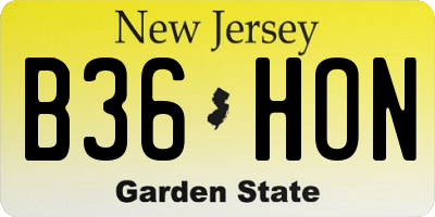 NJ license plate B36HON