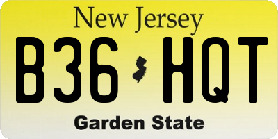 NJ license plate B36HQT