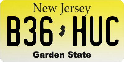 NJ license plate B36HUC