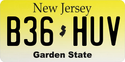 NJ license plate B36HUV